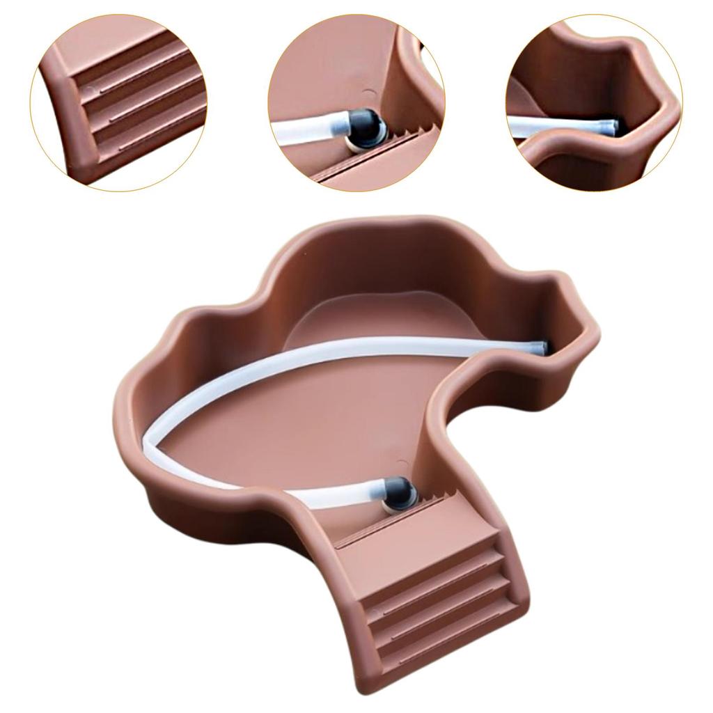 Tortoise Food Dish with Ramp Turtle Bathing Basin Reptile Water Dish for Amphibians Horned Frogs Lizard Basking Platform