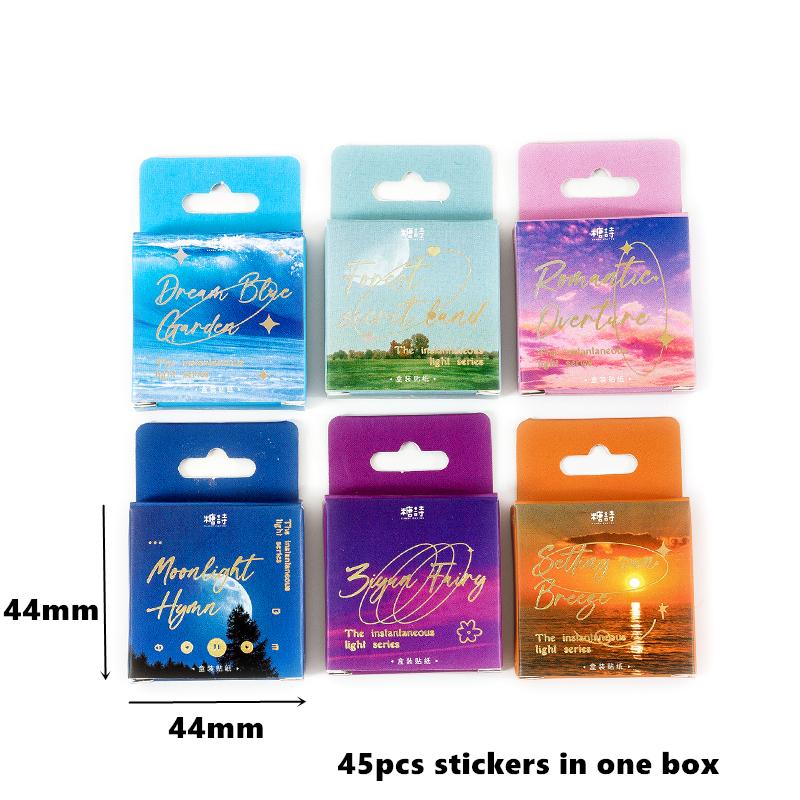 45 τμχ αυτοκόλλητα ρομαντικής σειράς Light Σετ χρυσό χρώμα Words Αυτοκόλλητο ρετρό σημειωματάριο Δώρο διακόσμησης