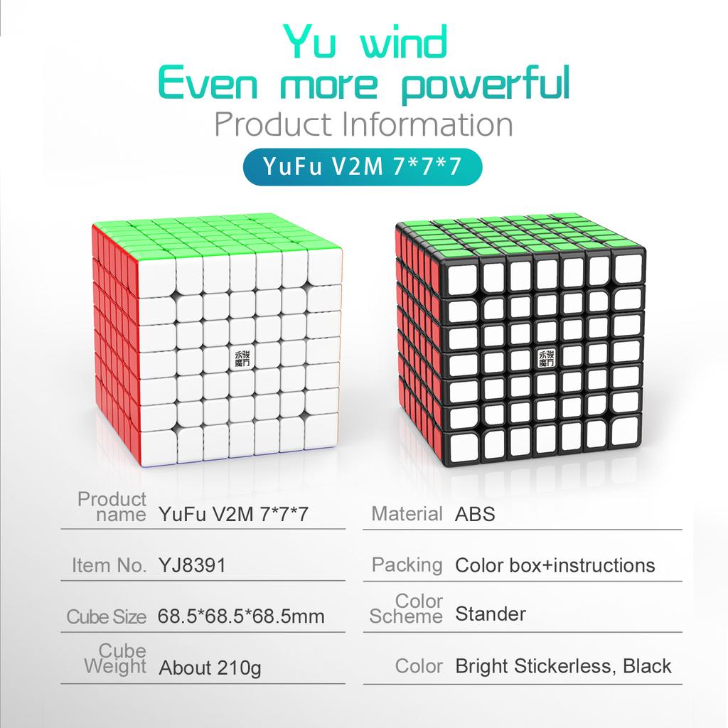 Non-Toxic Yj Yufu V2M 7X7X7 Magnetic Magic Cube Speed Cube 7X7 Cubo Magico For Educational Toys Kid Children Gifts