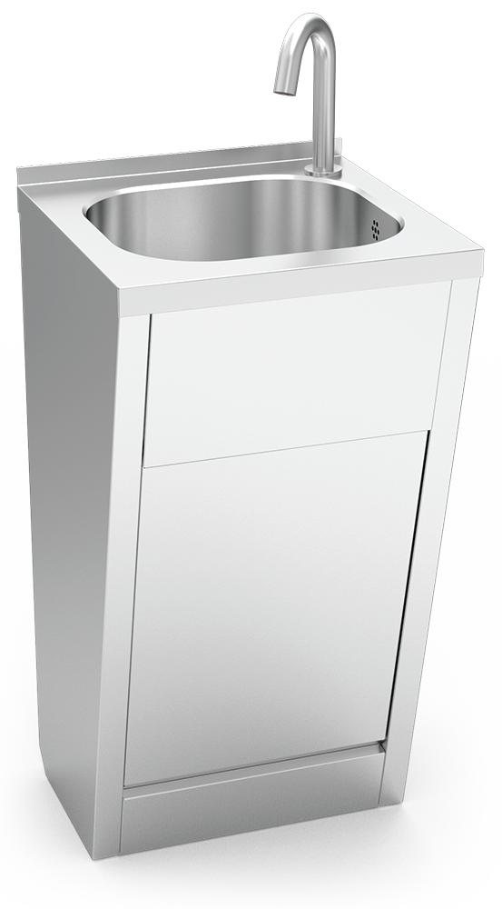 FRICOSMOS-Lavamanos registrable Electrónico a pilas agua fría y caliente 450x450x850 mm. Ref.: 61010