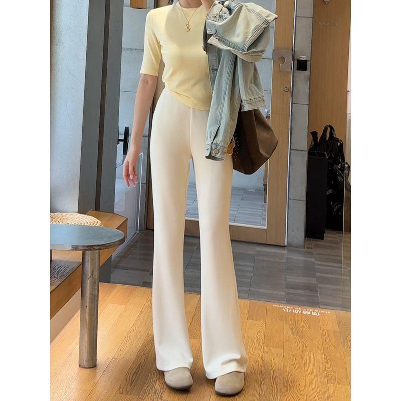 High-Waisted, Slightly Flared Casual Pants for Petite Women, 2026 Spring New Style, Workwear, Stretchy, Non-Tight-Fitting Sports Sweatpants