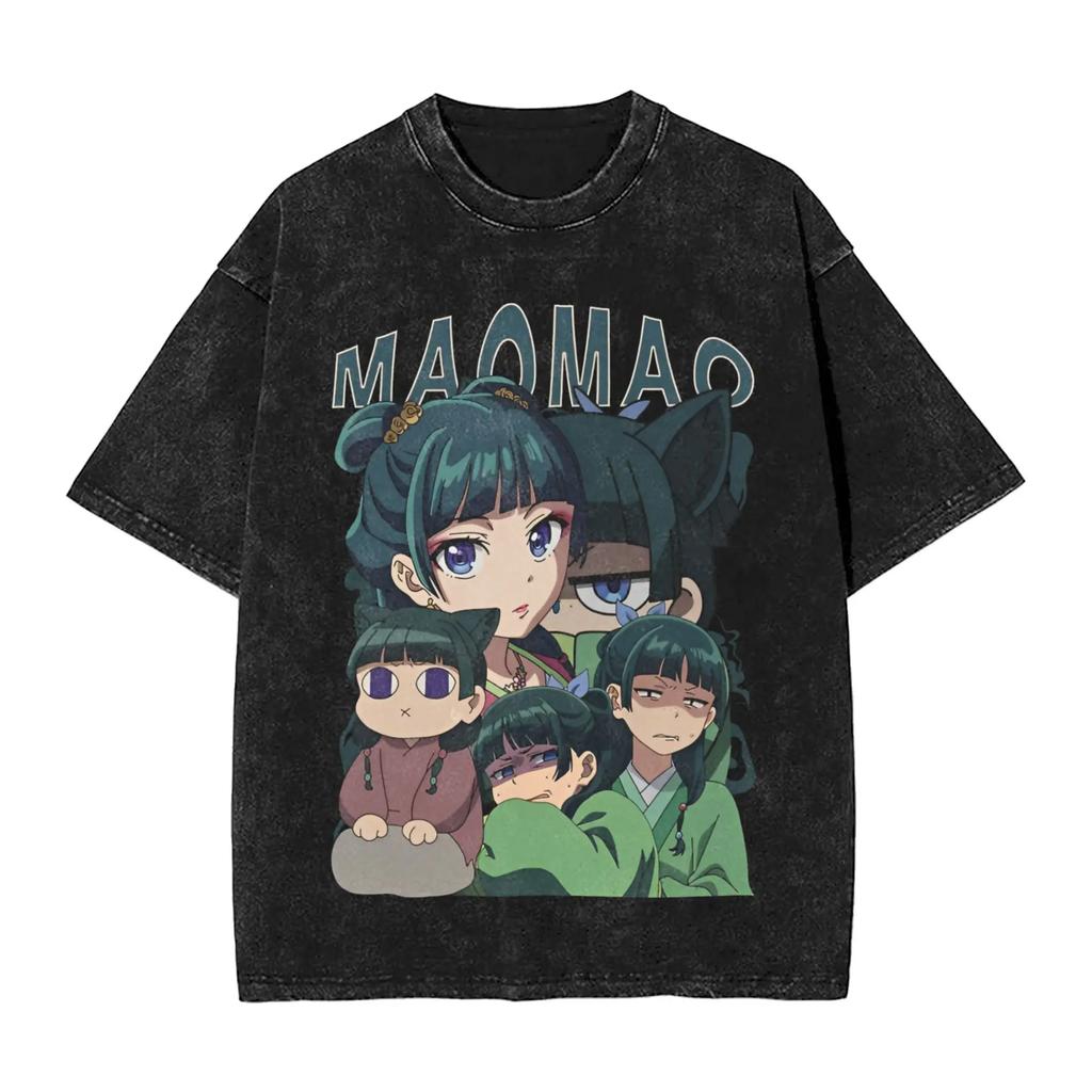 Cartoon Maomao die Apotheker-Tagebücher T-Shirt Niedliche Anime Grafik T-Shirts Gewaschen Kurzarm für Herren Damen Kleidung
