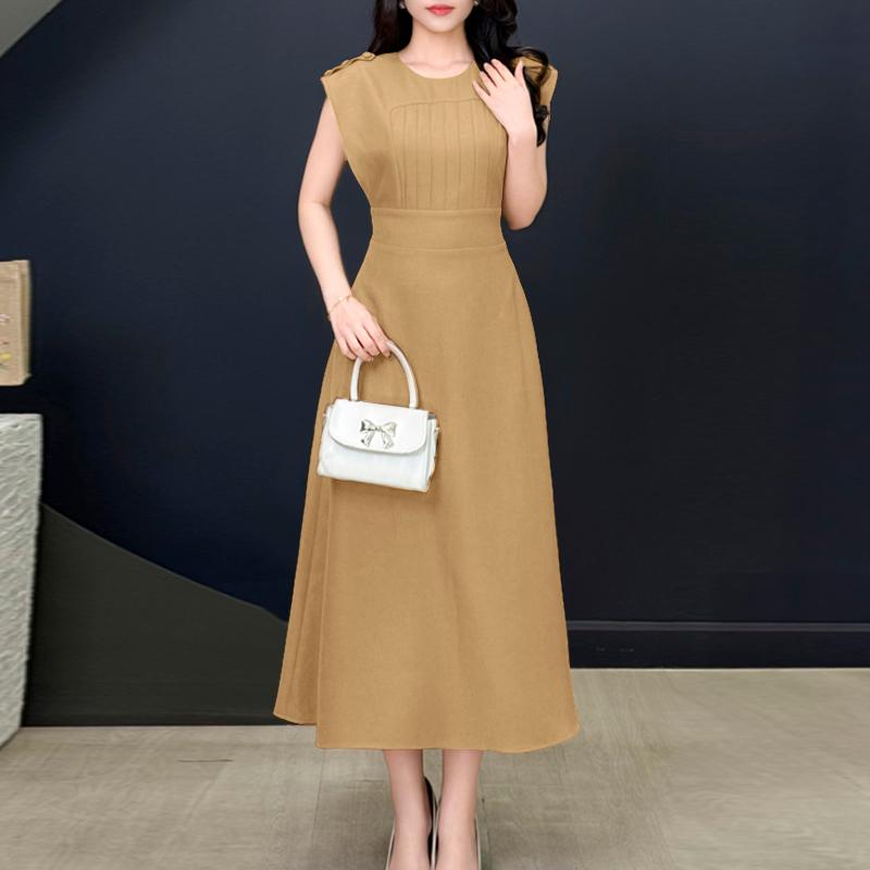 ZANZEA Women Casual Round Neck Summer Short Sleeve Elegant Dress