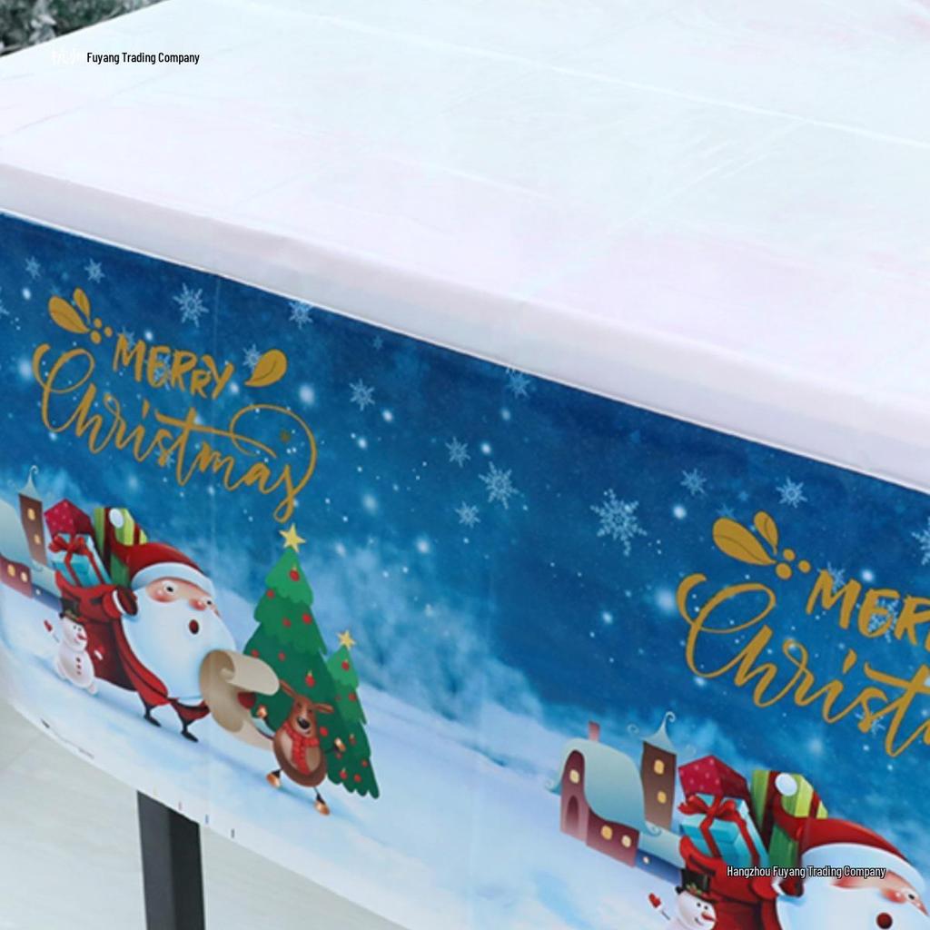 Red Plaid Disposable Christmas Tablecloth for Rectangle Party or Coffee Tables