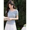 Women's French Style Slim-Fit Short Sleeve T-Shirt