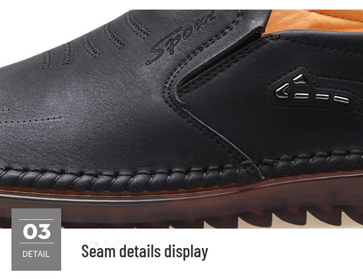 2022 Men's Hand-sewn Casual Leather Shoes - Soft Leather Sole (Spring & Autumn) Style 521