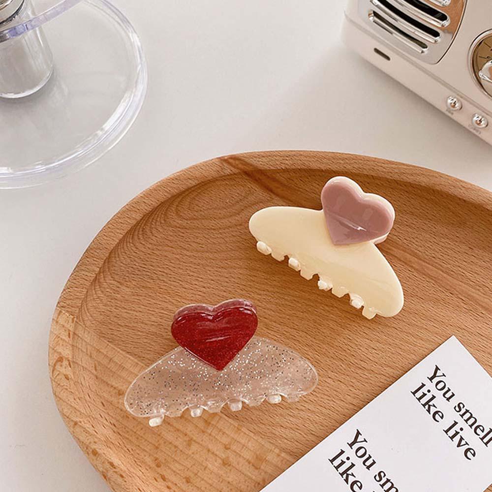 Wild Simple Love Medium Women Fashion Hairpin Acrylic Barrette Hair Claw