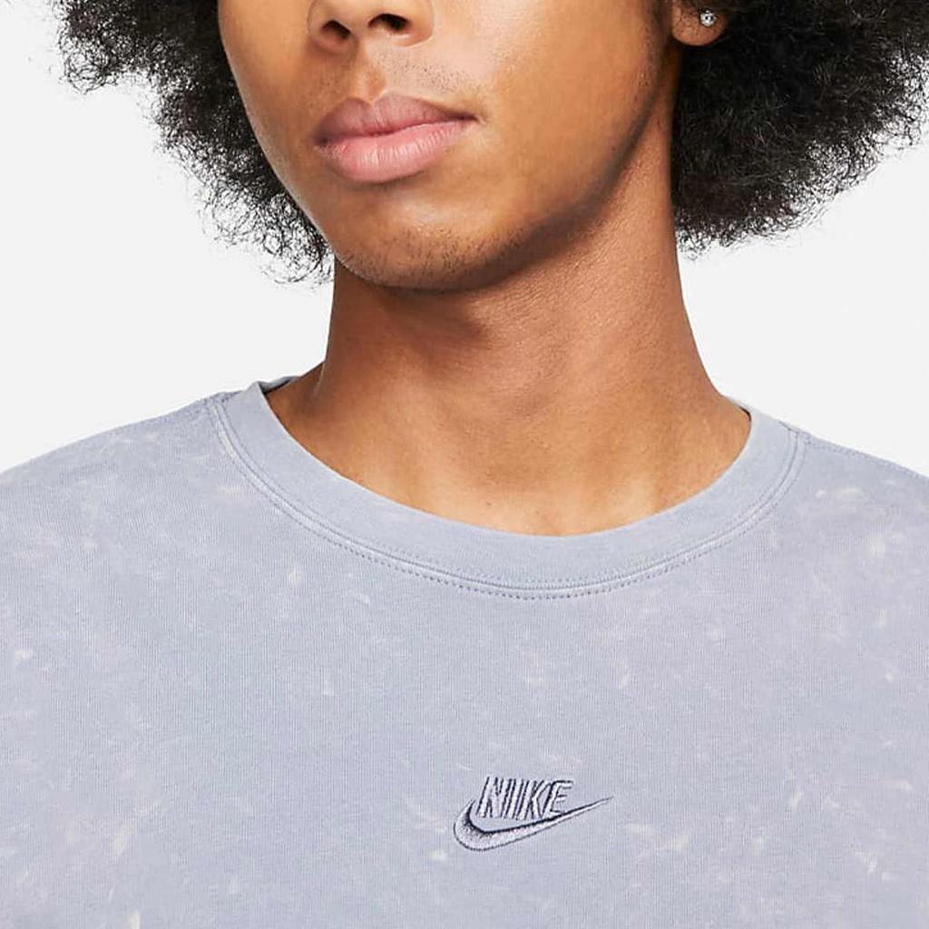 Nike Sportswear Solid Color Logo Crew Neck Tee Men Tops Vivid-Steel-Blue DZ2899-493