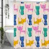Cartoon Bunte Katze Duschvorhang, Badezimmer Dekorativer Duschvorhang, Wasserdichter Duschvorhang mit Haken