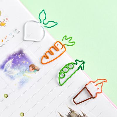 4 marcadores de material metálico con clip de papel para planificador de marcapáginas con formas vegetales diferentes
