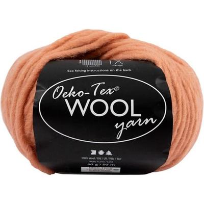 Ball of Wool - Creotime - Oeko-Tex Wool Yarn - 50 G - Color Beige - Lightweight Yarn for Knitting