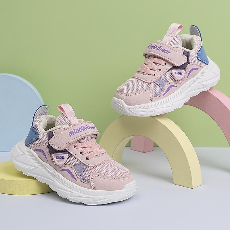 Baby shoes 2025 autumn classmates boys and girls middle school children Velcro breathable mesh soft-soled doll sports shoes