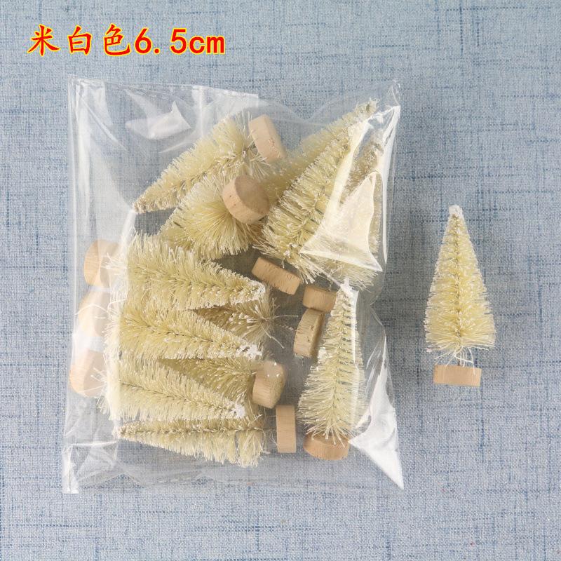 12 Mini-Weihnachtsbäume zum Selbermachen (4,2 cm), künstliche Kiefern, Mini-Sisal-Flaschenbürsten, weißer Weihnachtsbaum, Weihnachtsmann, Schnee, Frost, Hausdekoration
