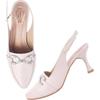 Shoetopia Classy Slingback Cream Pumps For Women & Girls-Eu39