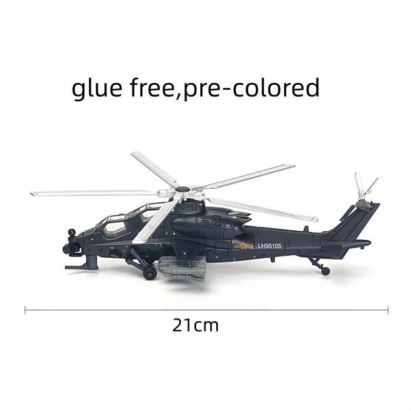 1/72 Creative Military Series AH-64/EC-665/Z-10 Helicopter Building Blocks Model Fiery Thunderbolt DIY Decor Toys For Xmas Gifts
