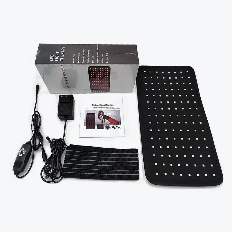 Cross 120 LED Infrared Red Light Therapy Lamp with Vibration Waist Belt and Shoulder & Leg Guard