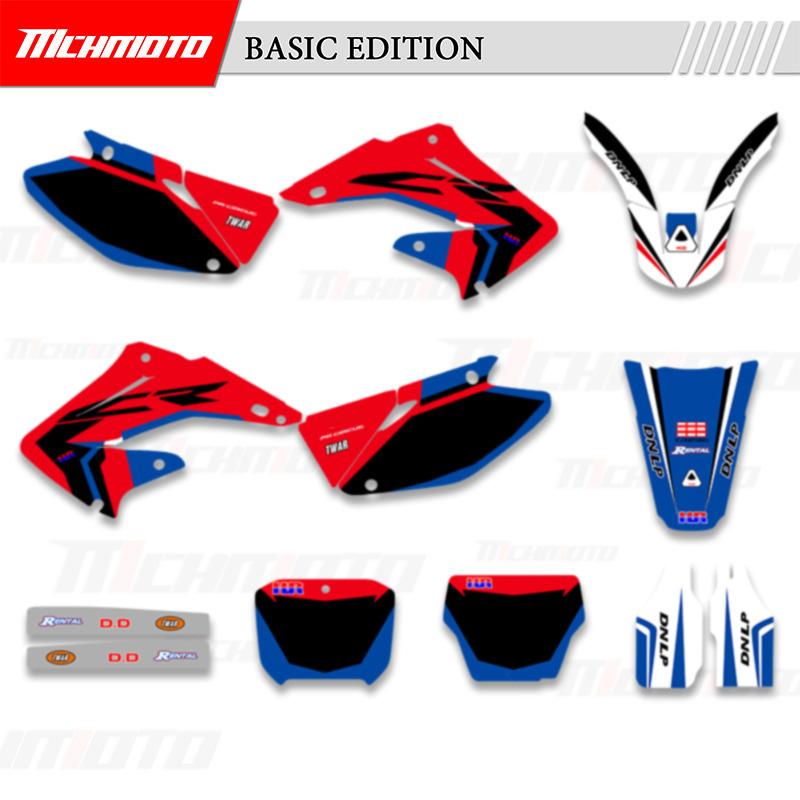 MCHMFG For HONDA CR125 CR250 CR 125 CR 250 2002-2012 Full Graphics Decals Stickers Kits Number Name Stickers