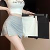 Spicy Girl High Waist Grey Irregular A-line Mini Skirt - Summer Versatile Slimming Bodycon