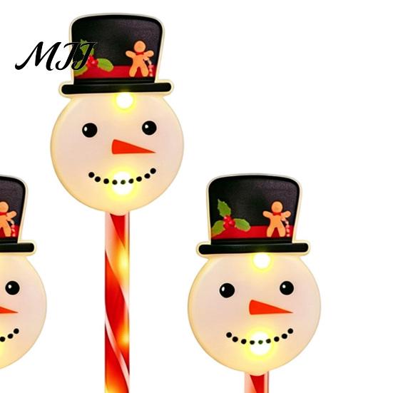 Solar Powered Christmas Path Stakes 5Pcs Yard Stake Light, Waterproof LED Garden Lamp with Outdoor Holiday Decorative Snowman Santa Claus Design,