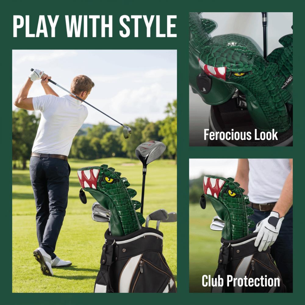 PU Leather Golf Club Head Cover Soft Lining Fairway Wood Cover Golf Head Cover Set  Course Play