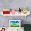 White Wood Wall Mounted Shelf For 1/12 Dollhouses Furniture Easy Assembly Decorative Storage Unit for Scene Displaying