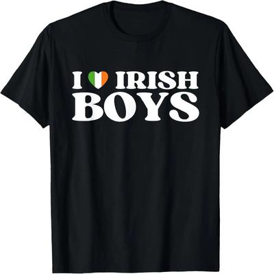 Lustiges Ich Liebe Irische Jungs Ich Rotes Herz Britische Jungs Irland T-Shirt