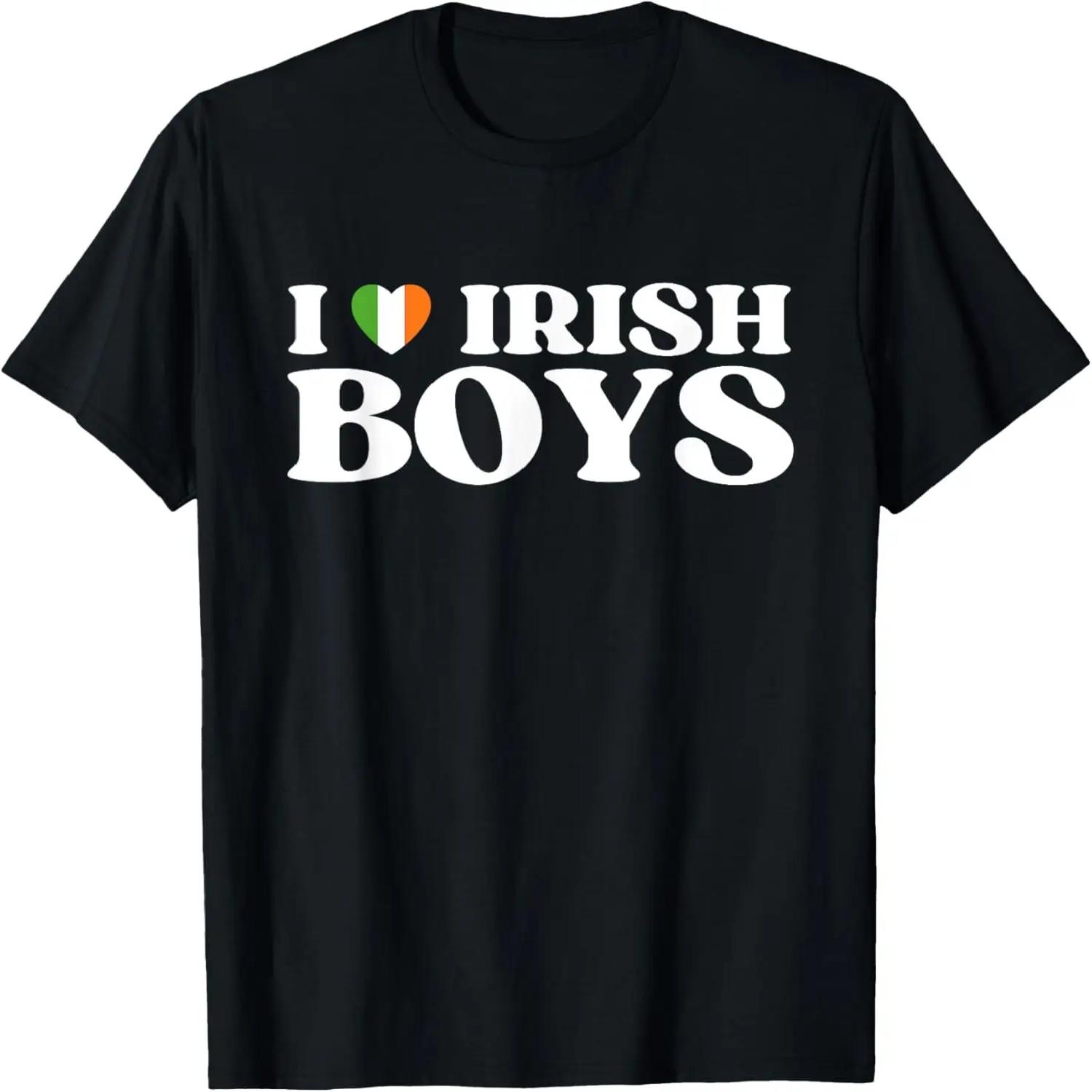 Смешная футболка I Love Irish Boys I Красное Сердце British Boys Ireland S