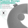 2 Pcs Neck Pillow Covers with Zipper, U Shaped Travel Pillow Case Cover, Replacement Neck Pillows Case, Washable Oft Airplane Pillows Covers, Black
