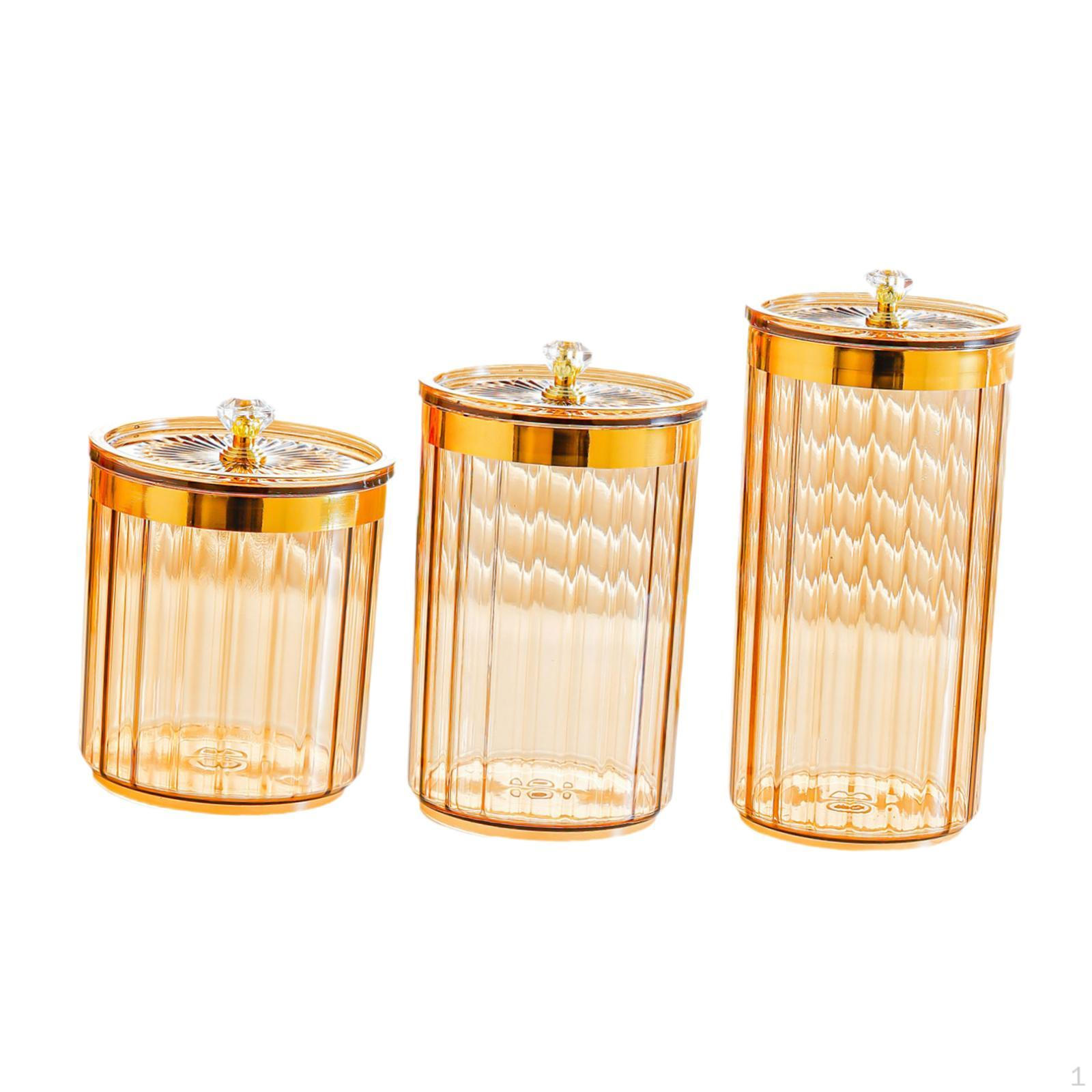 

Food Storage Jars, Airtight Transparent PP Containers for Candy, Sugar, Coffee, Nuts, And Other Amber Jar Clear Top