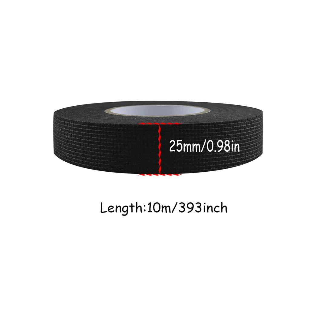 10/15M 9/15/19/25mm Heat-resistant Adhesive Cloth Fabric Tape For Automotive Cable Tape Harness Wiring Loom Electrical Heat Tape