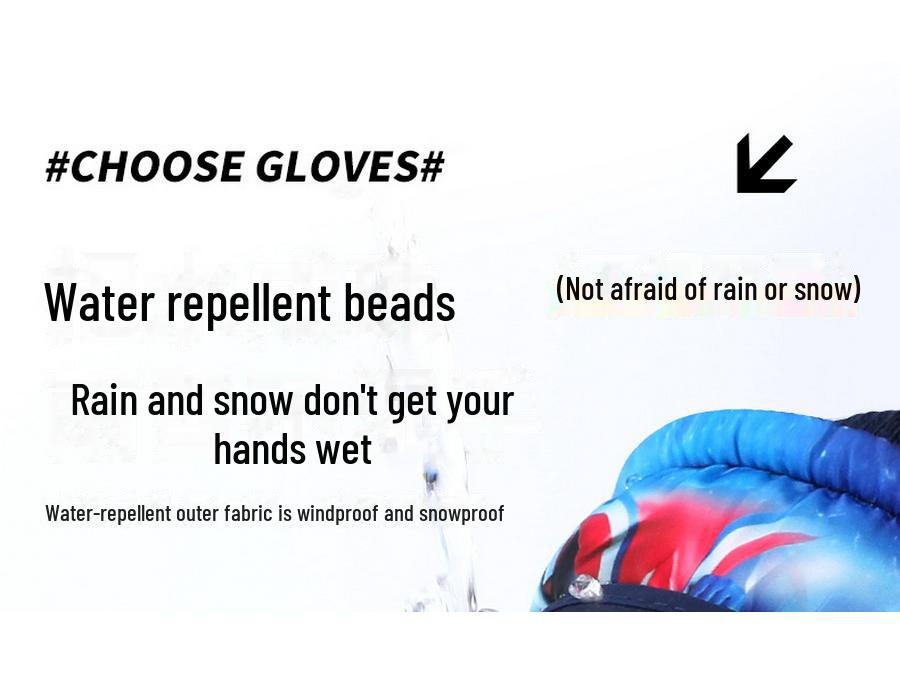 Ultraman Kids' Winter Ski Gloves: Warm, Waterproof, Velvet-Lined for Cold Protection