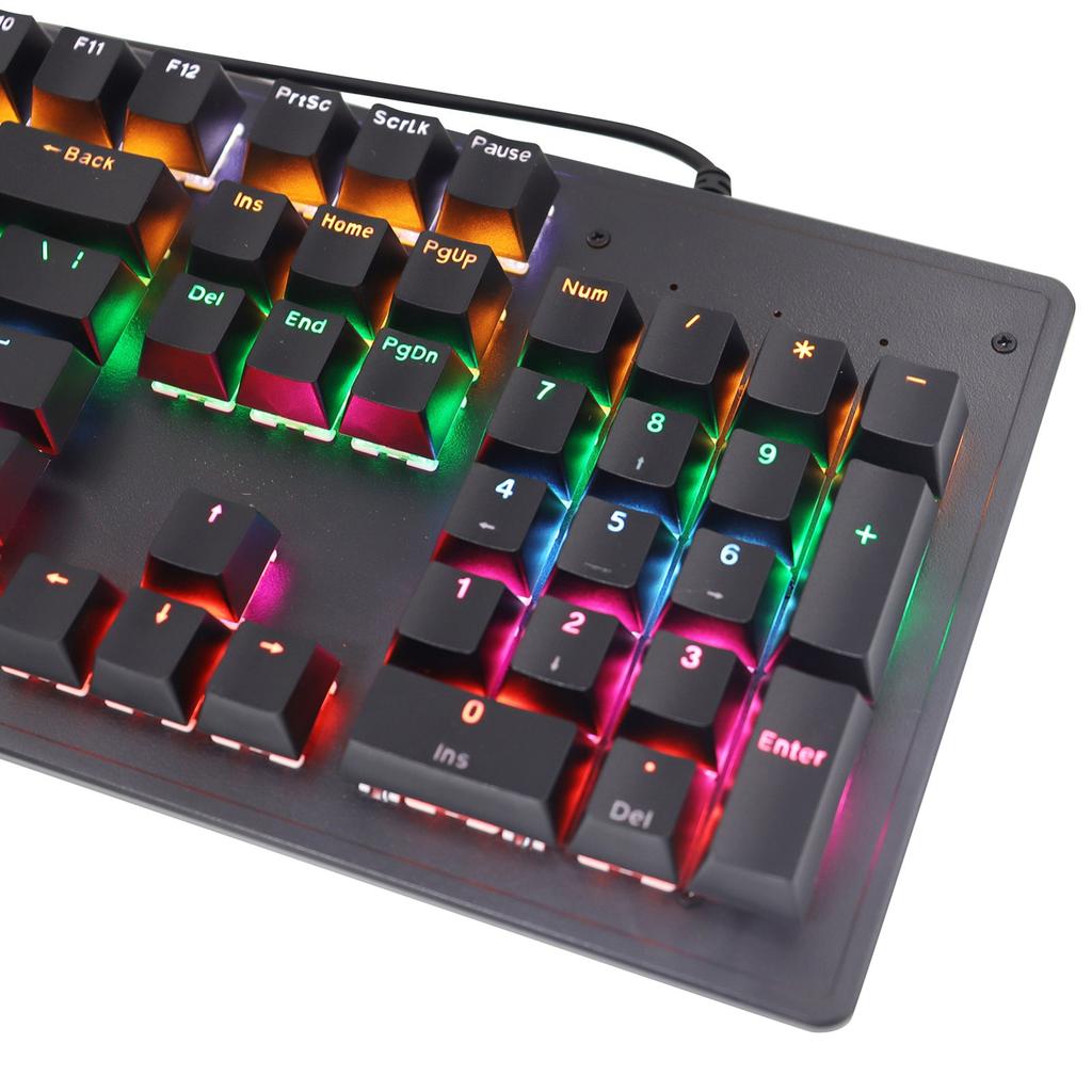 Biojee Wired 104 Key Real Mechanical Gaming Keyboard Rainbow Backlit Keyboard For Windows PC Laptop for Game and Office