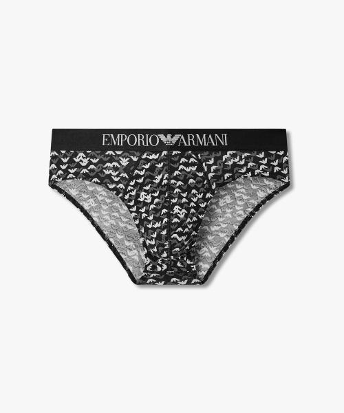 

[Emporio Armani Underwear] Мужские трусы с геометрическим узором и логотипом 0816111019 [Отправка из Кореи] 100% Оригинал Black - S