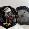 1PC Eagle Leaf Automatic Open/Close Umbrella with Windproof, 8-Rib Sturdy Canopy, Durable Ribs, Fashionable Design, Outdoor Accessory, Fun Prin, Holid