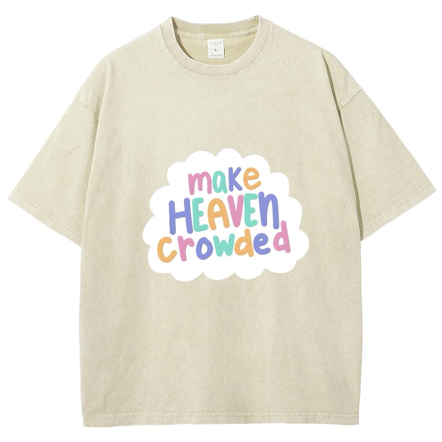 Cute Colorful Clouds Letter Print Women's Washed T-Shirt Cotton Oversized Loose Unisex Short Sleeve Fashion Simple Top
