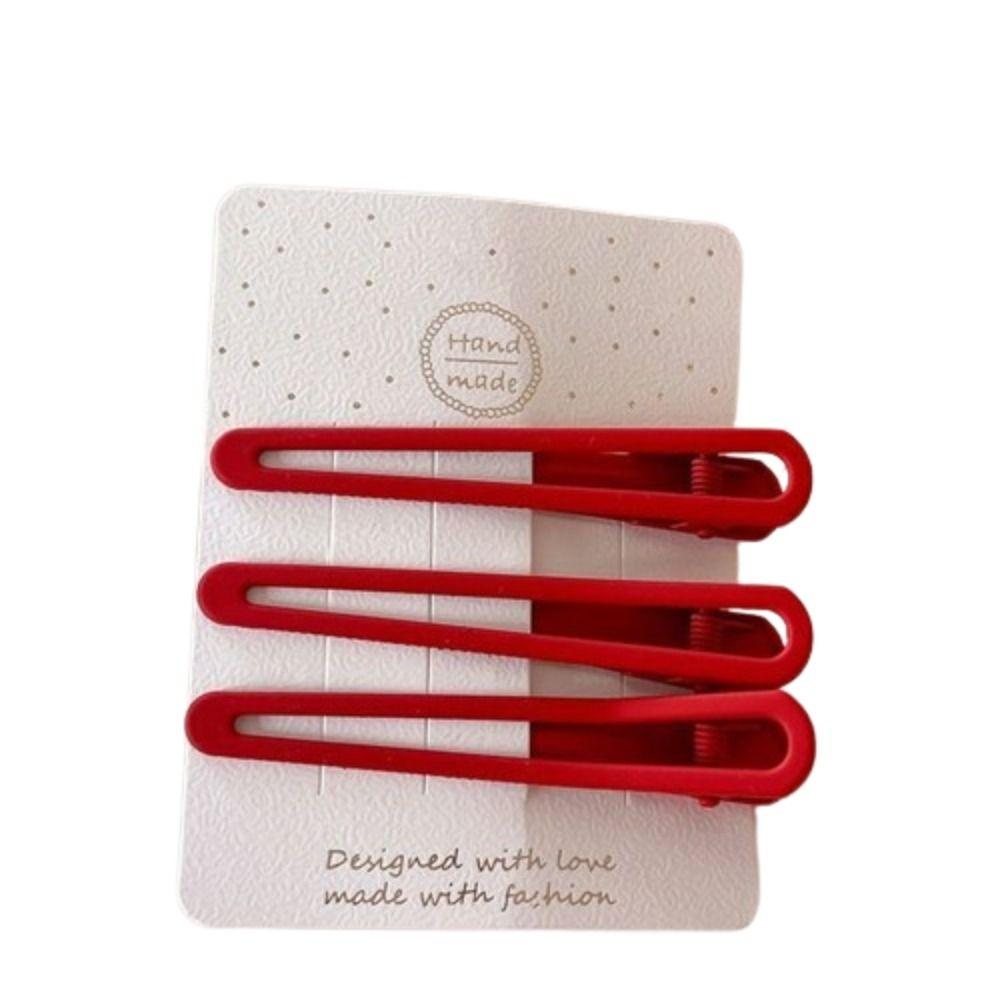 

Chinese Style Red Rhinestone Hairpin New Year Headwear Matte Snap Hair Clips Hair Barrette Daily duckbill