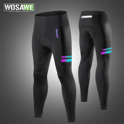 Wosawe Men's Cycling Pants Breathable Quick Drying BikeTights 3D Silicone Cushion Outdoor Sports Trousers