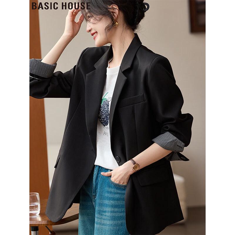 

Базовый женский свободный черный пиджак Basic House M