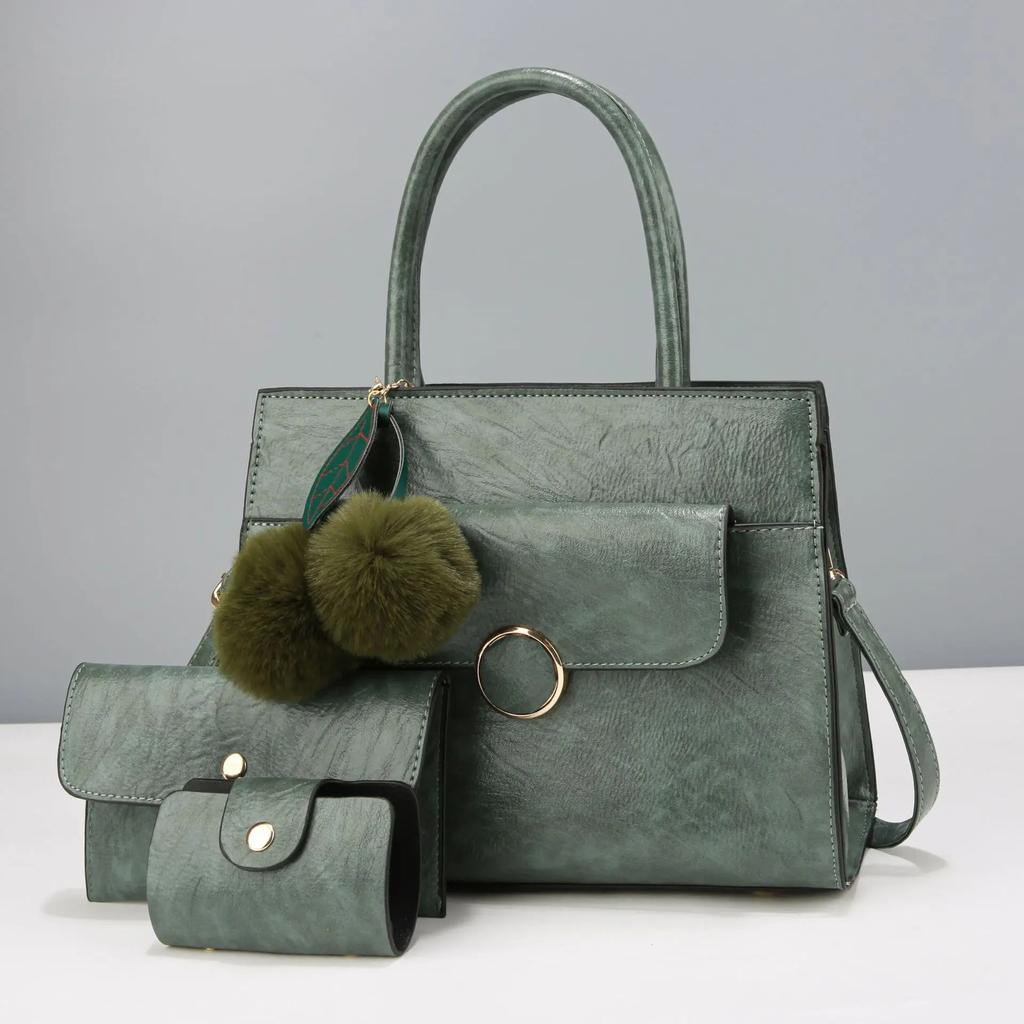 High Quality Leather Women Crossbody Shoulder Bags  New 3 Piece Set Luxury Purses and Handbags Women Bags