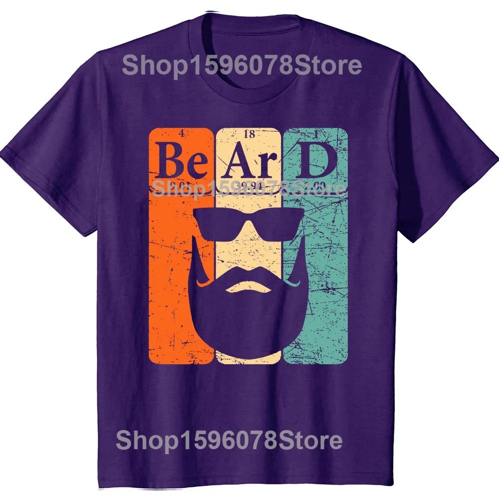 Funny Beard Periodic Table Bearded Man Vintage T Shirts Summer Cotton Streetwear Short Sleeve Birthday Gifts Tshirt Men