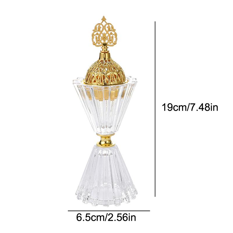 Queimador de Incenso Bouquet de Vidro Cristalino Estilo Árabe Decoração de Casa e Escritório Suporte para Incensário Estilo Árabe Fogão de Aroma