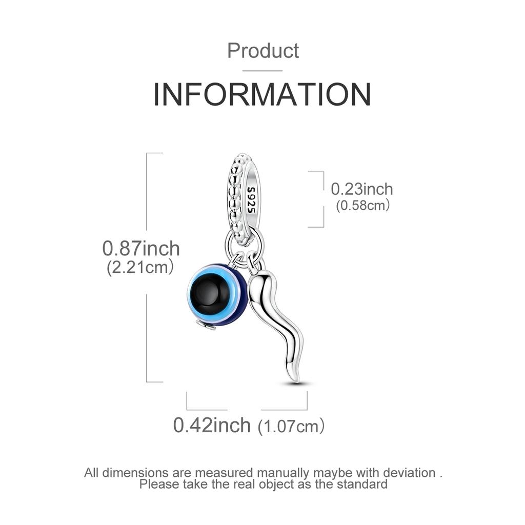 Devil's Eye Charm Bead Component Copper Metal Authentic Original Pendant Bead Component Compatible With Bracelet High Quality Fine Jewelry Do It