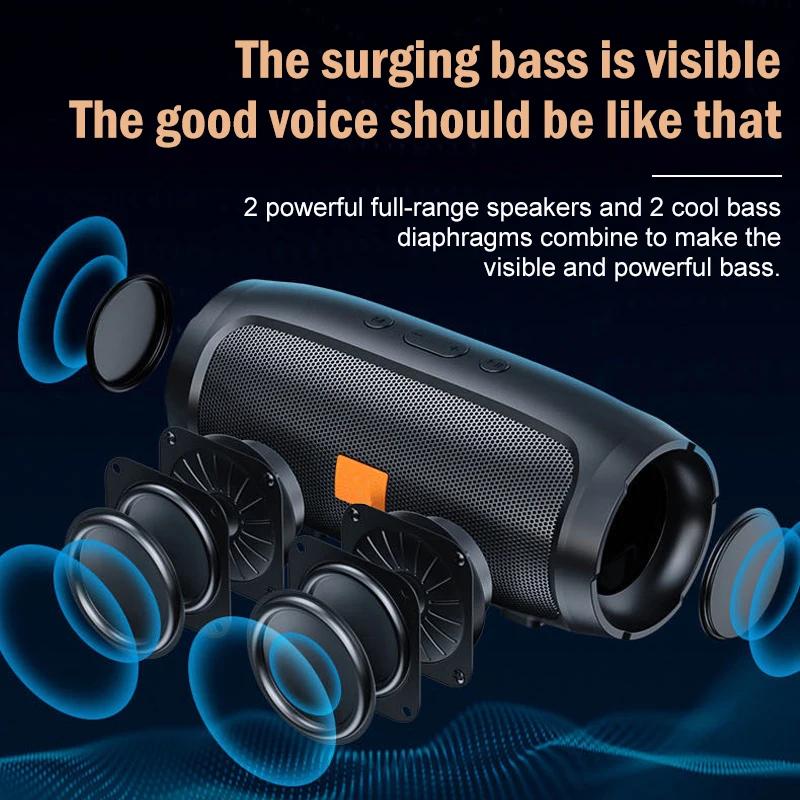 Bluetooth Speaker Dual Speaker Stereo Outdoor TF usb Playback Fm Voice Broadcasting Portable Subwoofer 50 Wireless Speaker