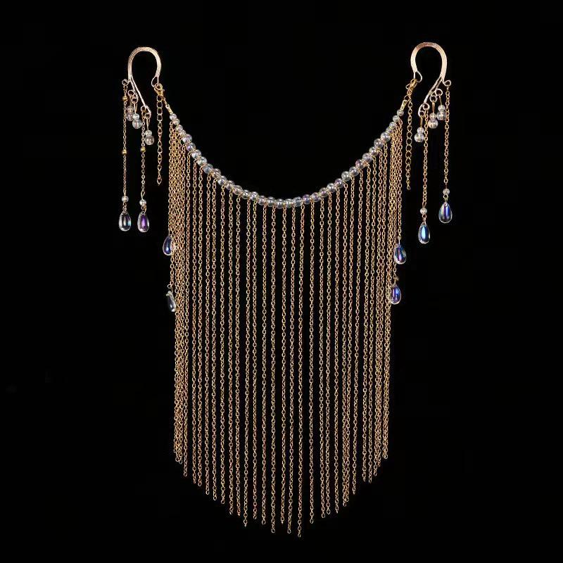 

New Ancient-Style Face Curtain Tassel Accessories Fashionable Ear Loops Head Curtain Veils Trendy Women s Jewelry Accessories