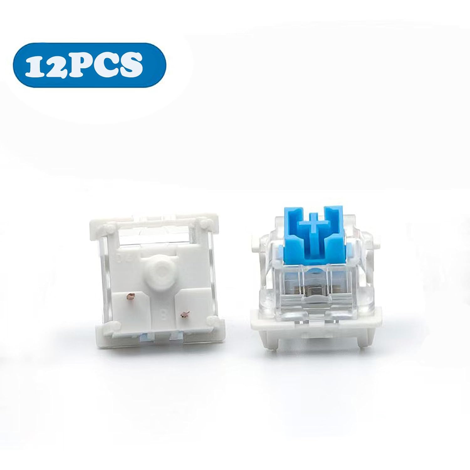 Клавиатурные переключатели, 12 шт. Синие кликающие переключатели для механической клавиатуры, 3-контактные, для точного набора текста, пылезащитные клавиатурные переключатели для