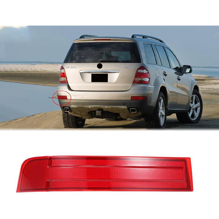 

Rear Bumper Reflector 1648201174 + 1648201274 Left Right Red Trim Compatible with Mercedes-Benz GL320 GL450 GL550 X164 2007-2009 Left