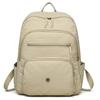 Solid Color Backpack Women's Multi-Layer Pocket Water-Repellent Nylon Backpack