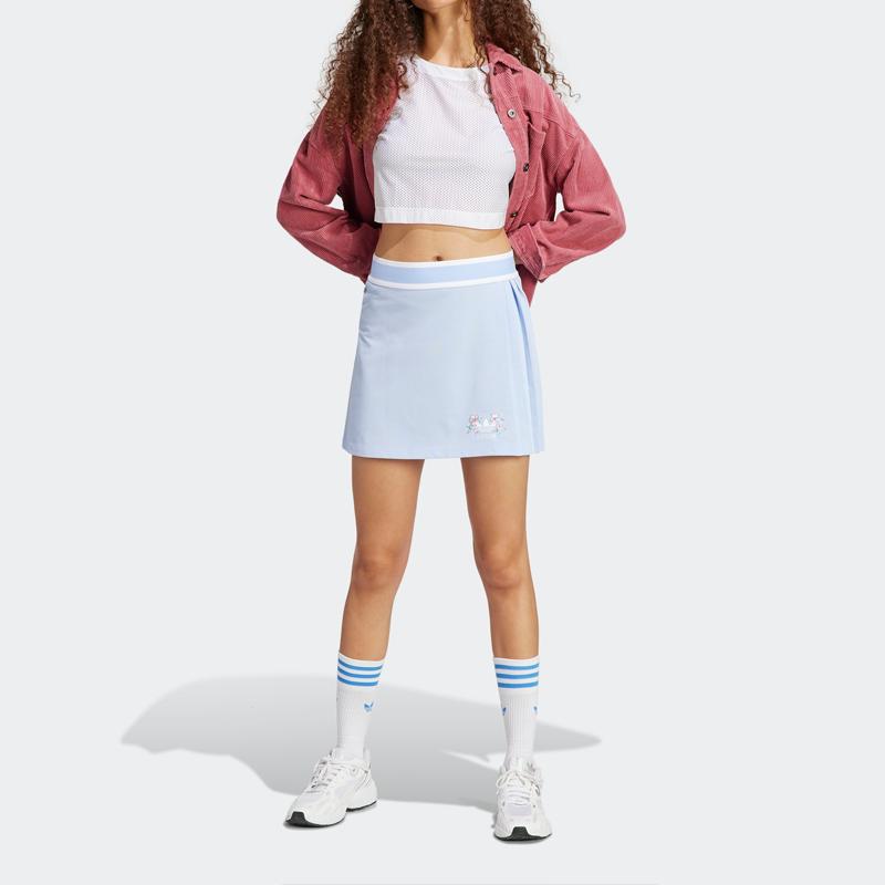 adidas Originals Cherry Blossom Limited Series Casual Short Skirts Women's Light Pink Blue IP3759