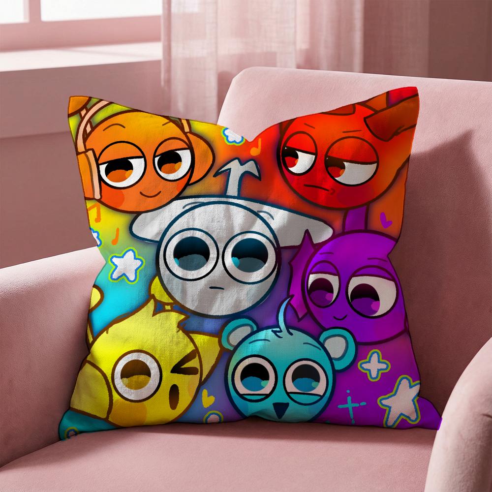 S-Sprunki BRAND Kissenbezug Mehrzweck-Kissenbezug für Zuhause & Auto - Wendbar, Weich & Langlebig für den täglichen Gebrauch