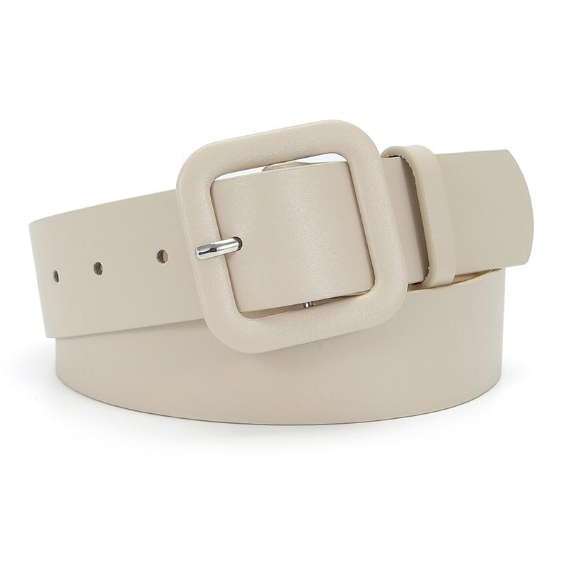 

Модный женский ремень с квадратной пряжкой, простой декоративный ремень конфетного цвета, винтажный ремешок, женский пояс
